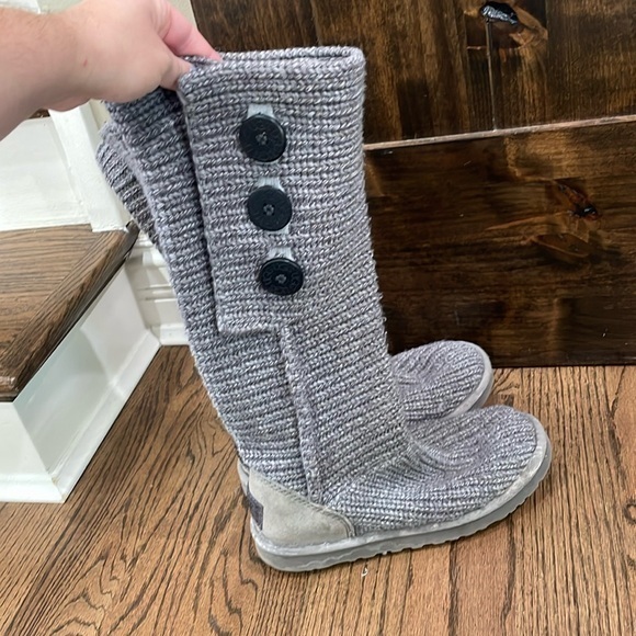 UGG Shoes - Ugg Classic Cardy Knit Boot Grey Sweater 7